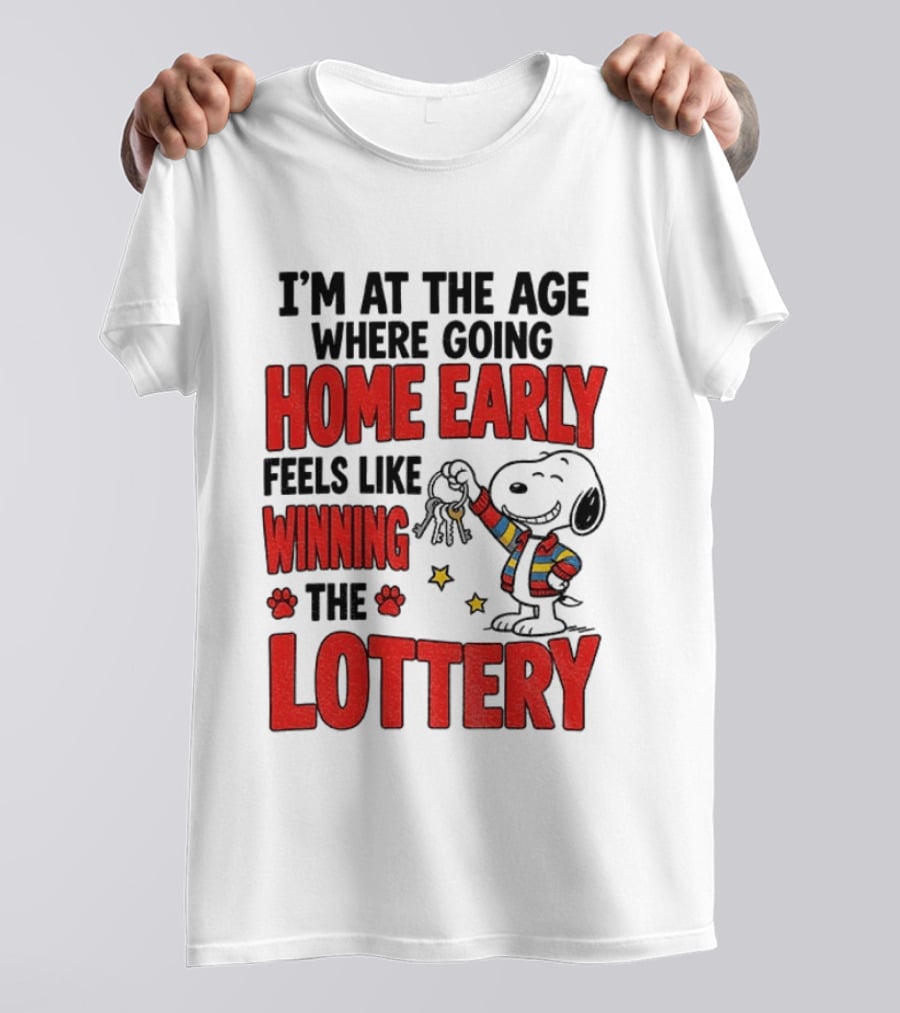Snoopy Going Home Early Feels Like Winning The Lottery T-Shirt