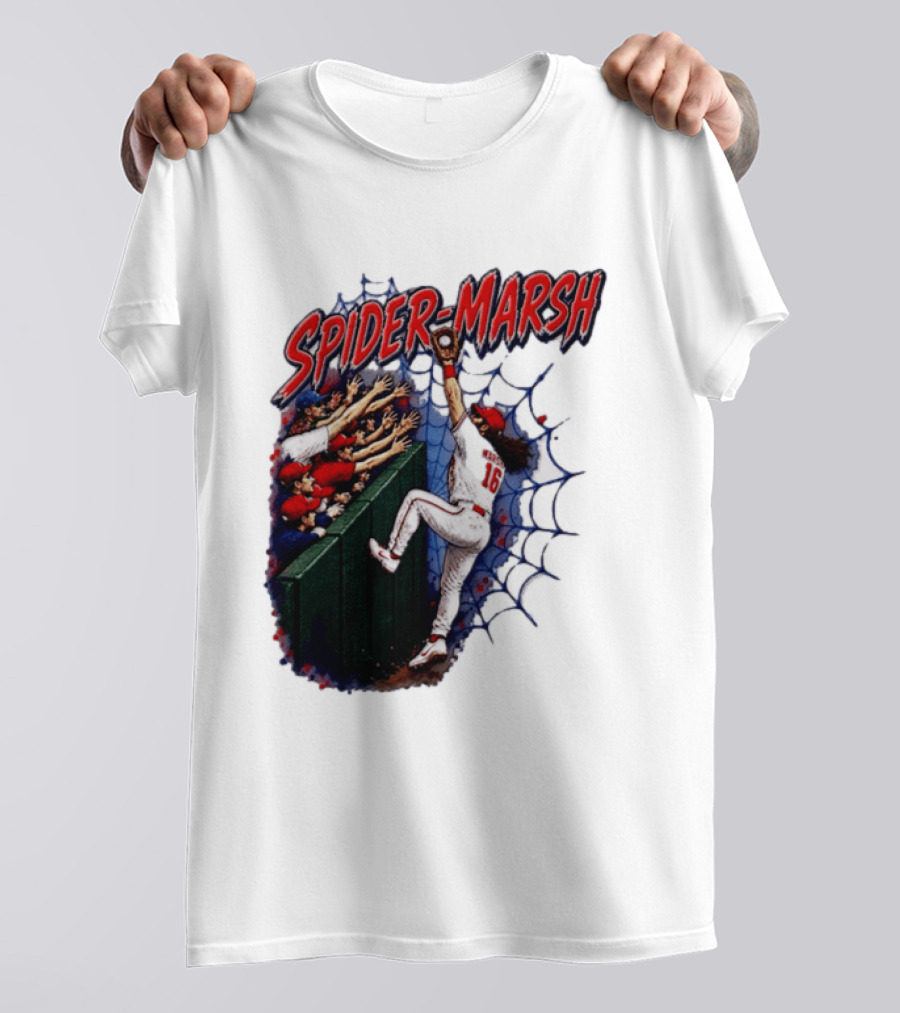 Spider Marsh Brandon Marsh Philadelphia Phillies Baseball Catch Action T-Shirt