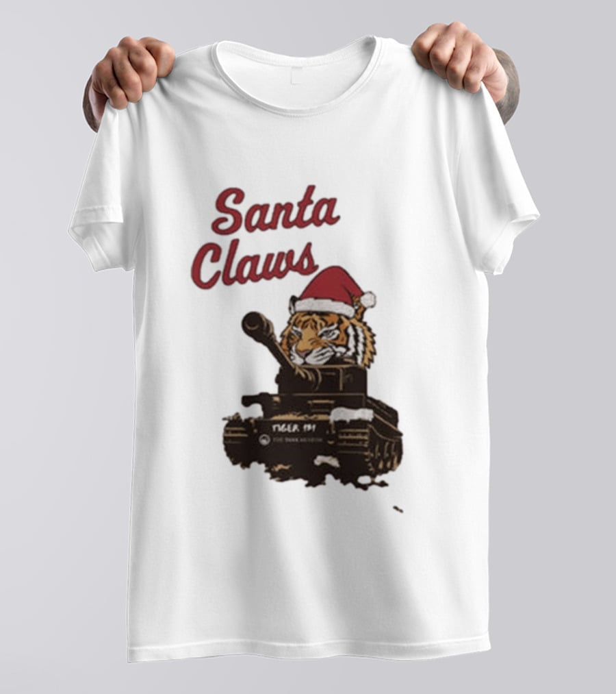 Santa Claws Tiger 131 Tank Museum Christmas T-Shirt