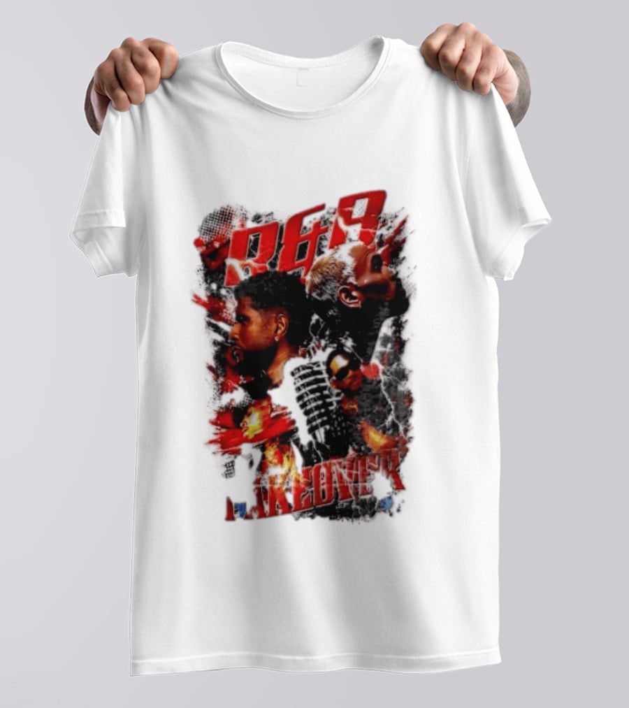Usher Chris Brown R&B Takeover Singing Lightning Collage T-Shirt
