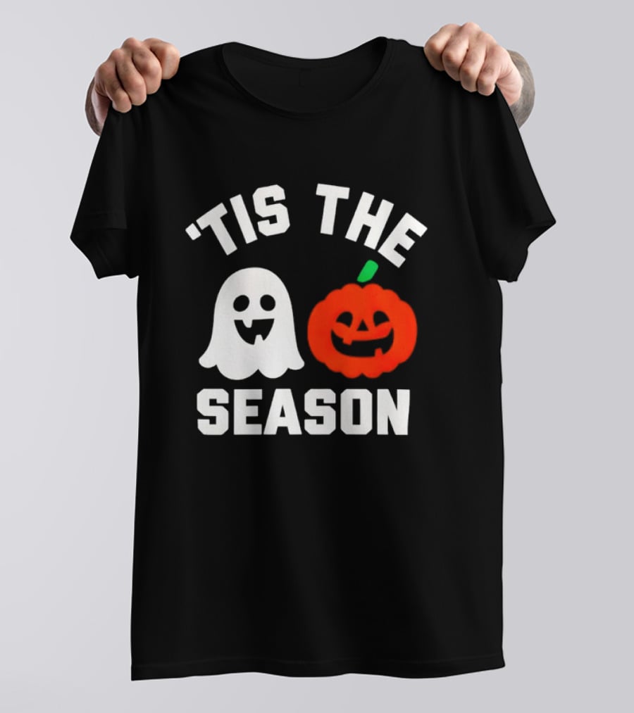 Tis The Season Ghost And Pumpkin Halloween T-Shirt