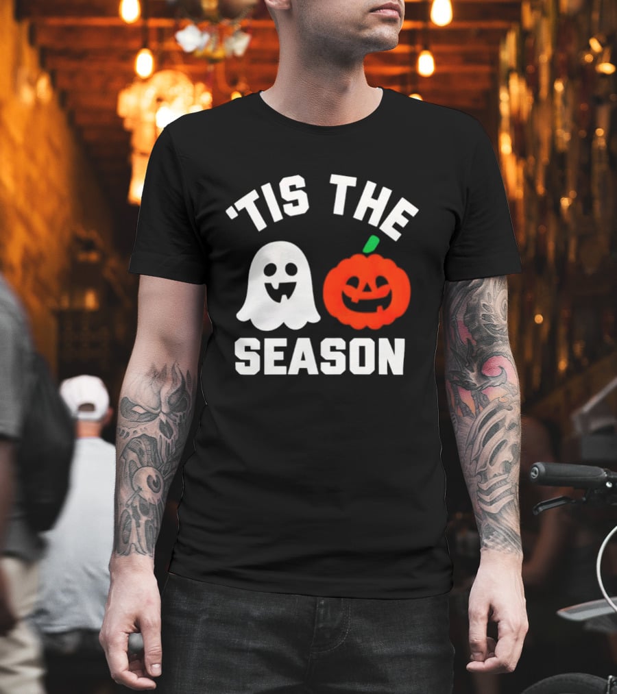 Tis The Season Ghost And Pumpkin Halloween T-Shirt