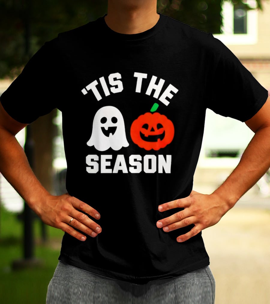 Tis The Season Ghost And Pumpkin Halloween T-Shirt