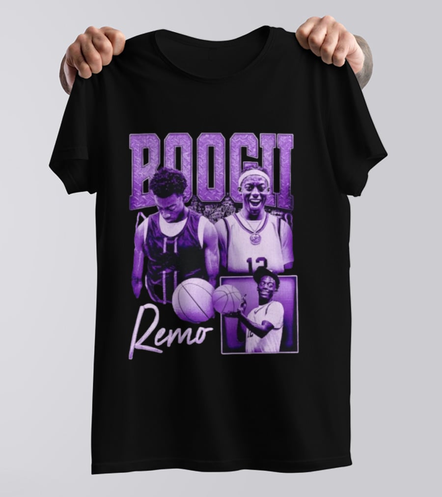Boogii Remo 12 Basketball Player Retro Style Purple Aesthetic T-Shirt