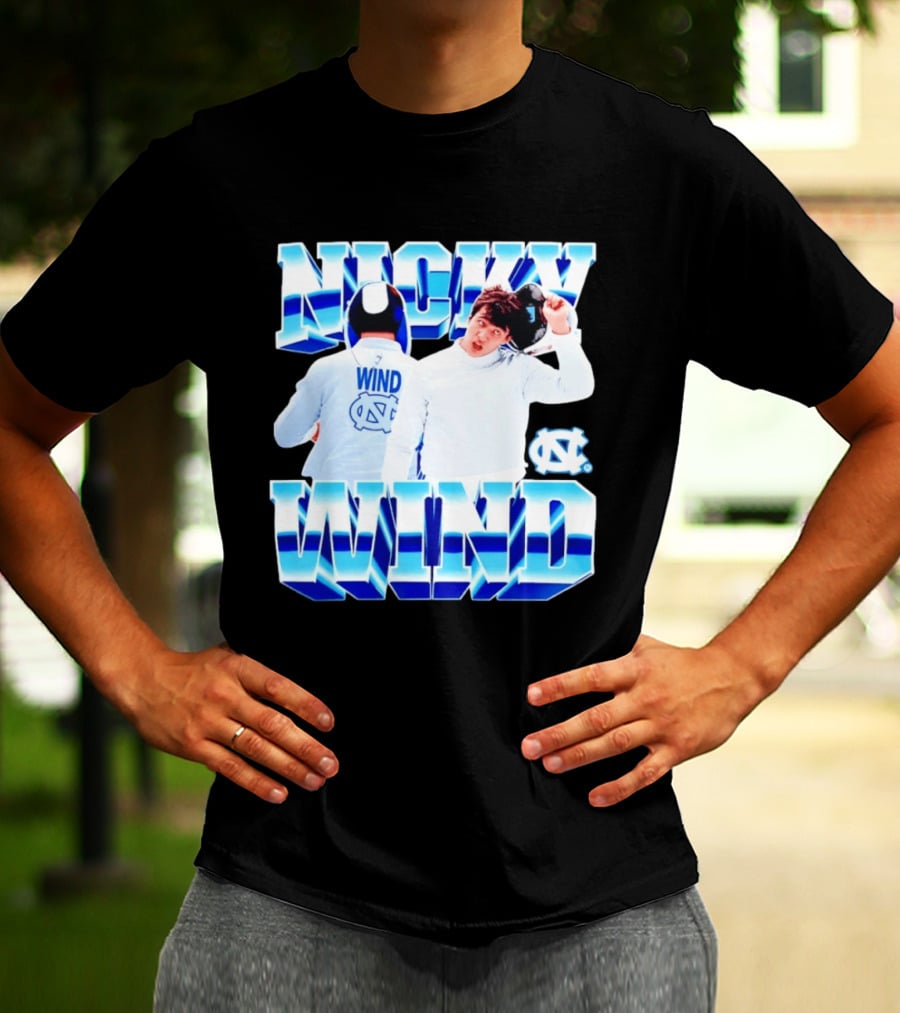 Nicky Wind North Carolina Fencing UNC Tar Heels T-Shirt