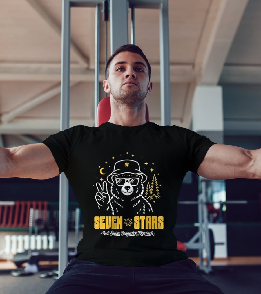 Seven Stars Peaceful Bear At Night We Shine Brighter Together T-Shirt