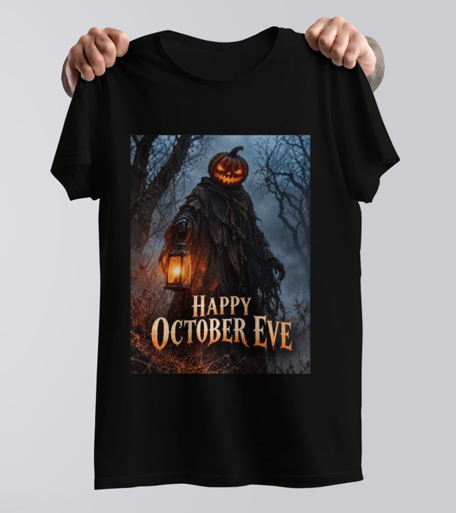 Happy October Eve Halloween Pumpkin Lantern Vibes T-Shirt