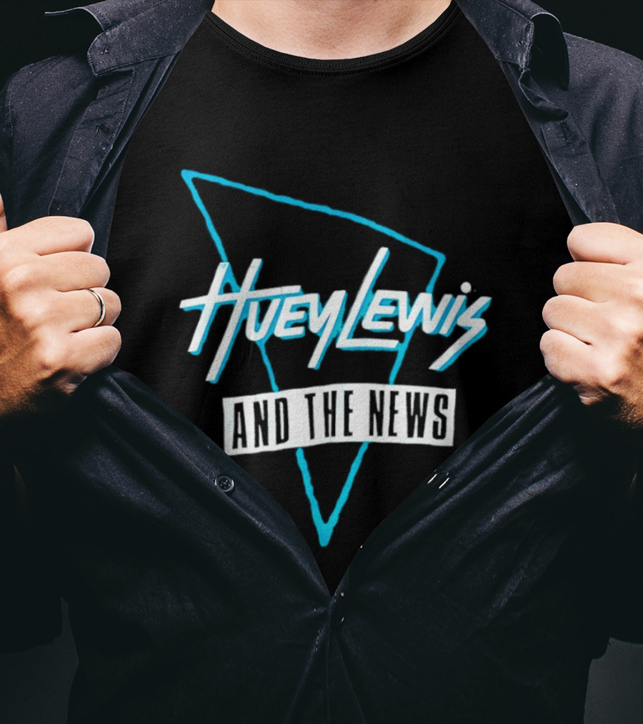 Huey Lewis And The News Retro Logo Triangular T-Shirt