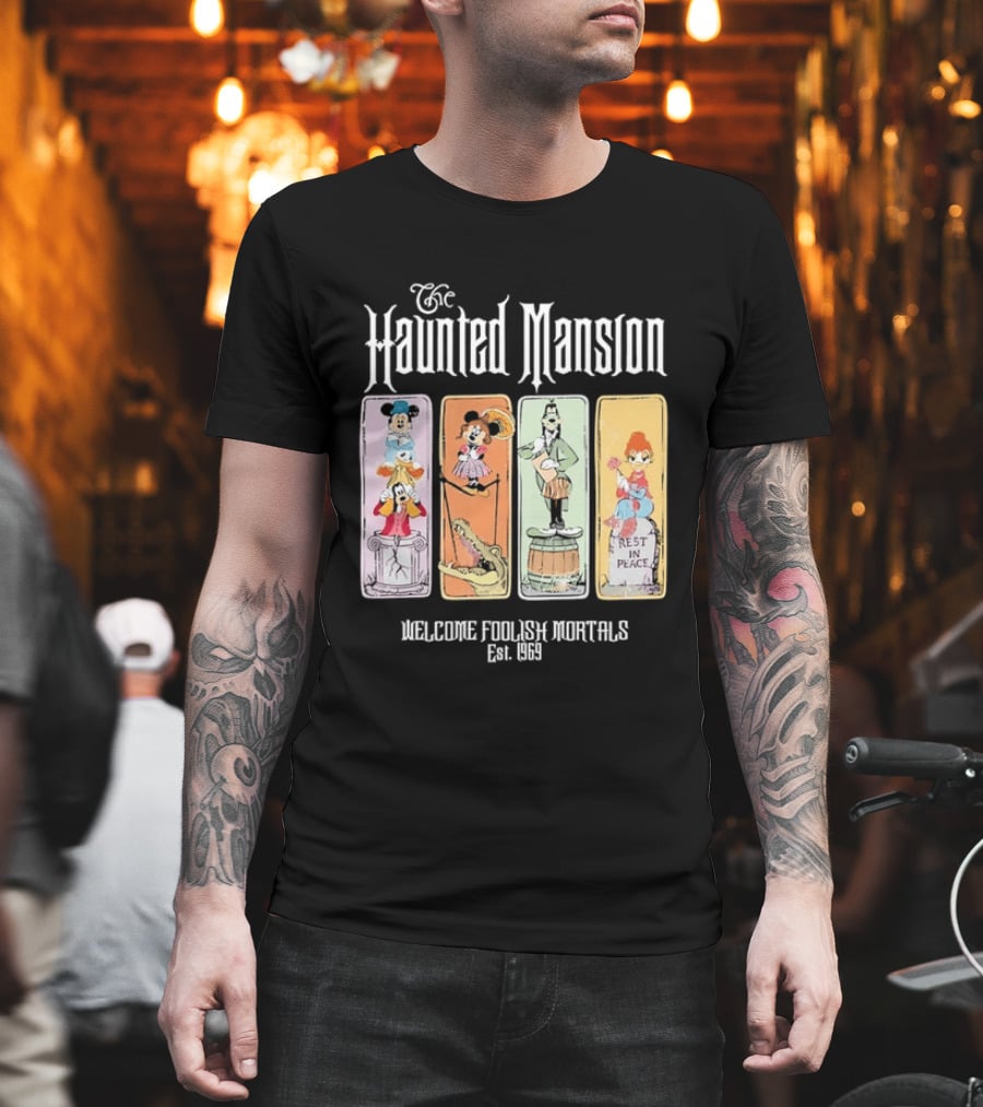 The Haunted Mansion Welcome Foolish Mortals Est 1969 Distressed T-Shirt