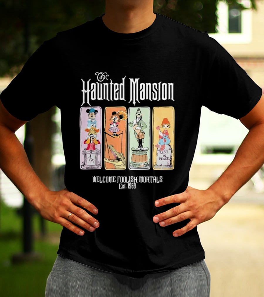 The Haunted Mansion Welcome Foolish Mortals Est 1969 Distressed T-Shirt