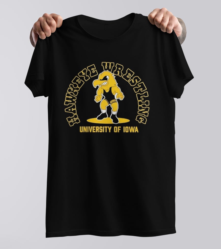University Of Iowa Hawkeye Wrestling Bold Gold T-Shirt