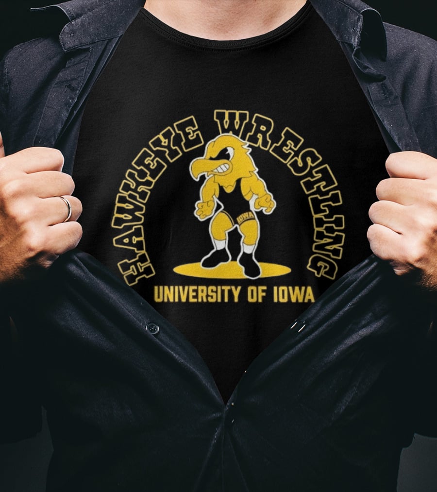 University Of Iowa Hawkeye Wrestling Bold Gold T-Shirt