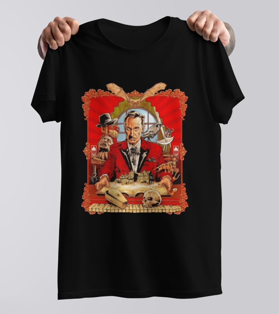 Vincent Price Horror Icon Vintage Art Classic Spooky Gothic T-Shirt