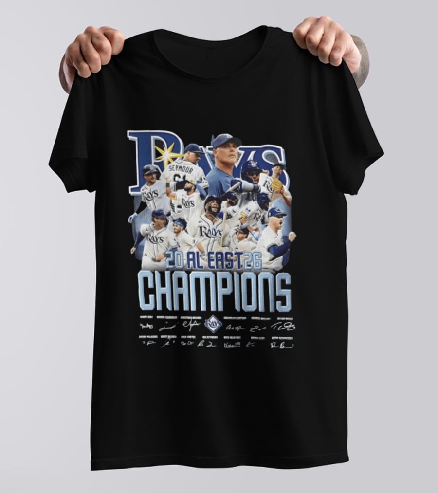 Rays 20 AL East Champions Featuring Seymour Diaz Caminero Aranda Simpson T-Shirt