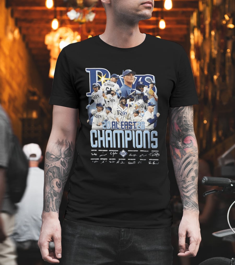 Rays 20 AL East Champions Featuring Seymour Diaz Caminero Aranda Simpson T-Shirt