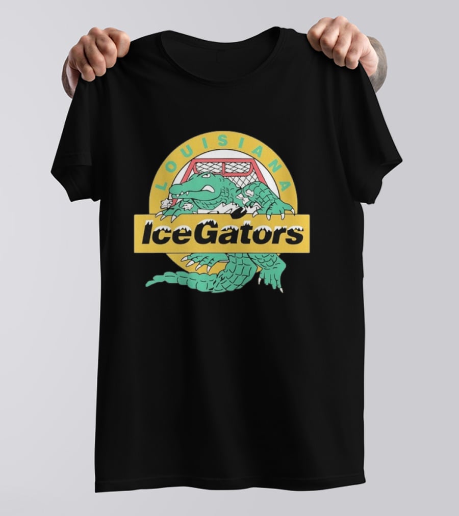 Louisiana IceGators Hockey Team Alligator And Net T-Shirt