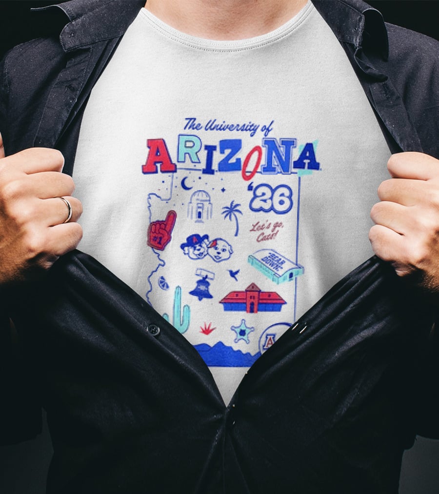 University Of Arizona Wildcats Bear Down 26 Let's Go Cats Arizona 20 T-Shirt