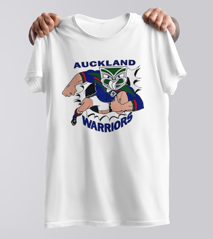 Auckland Warriors Rugby League Team Powerful Mascot Action T-Shirt