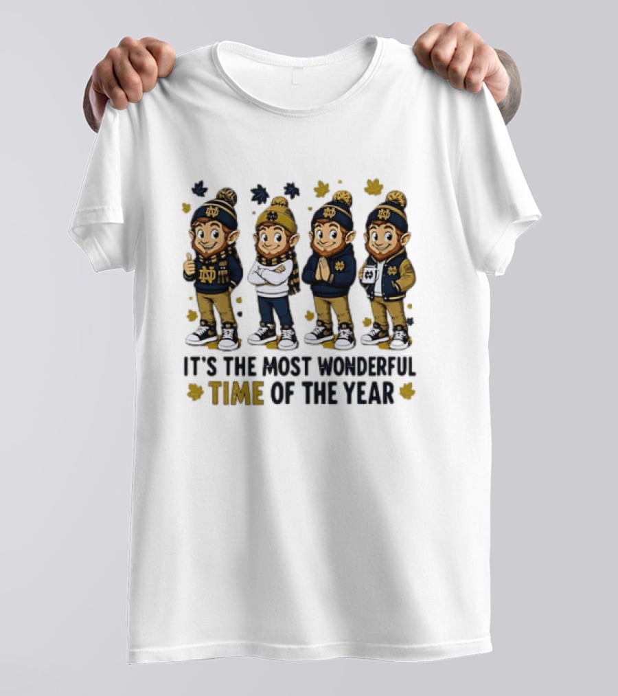 Notre Dame Fighting Irish Elves It's The Most Wonderful Time Of The Year T-Shirt