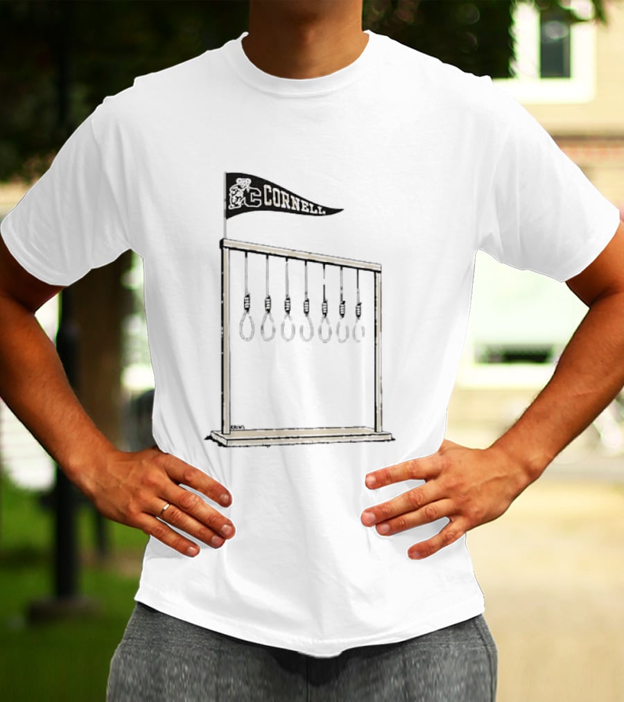 Cornell University Flag Bear With Hooks Ivy League College T-Shirt