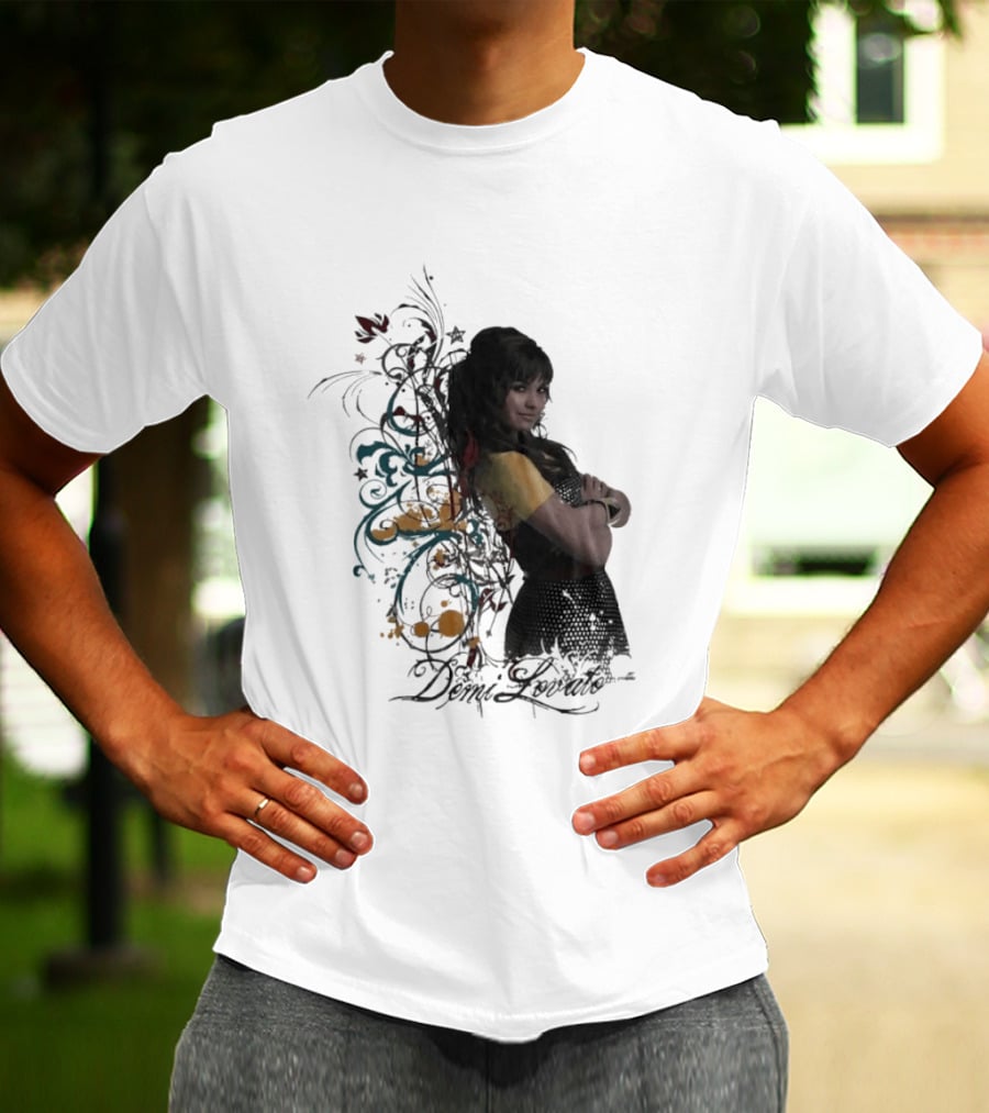 Demi Lovato Floral Music Artist Vibrant Pop Star T-Shirt