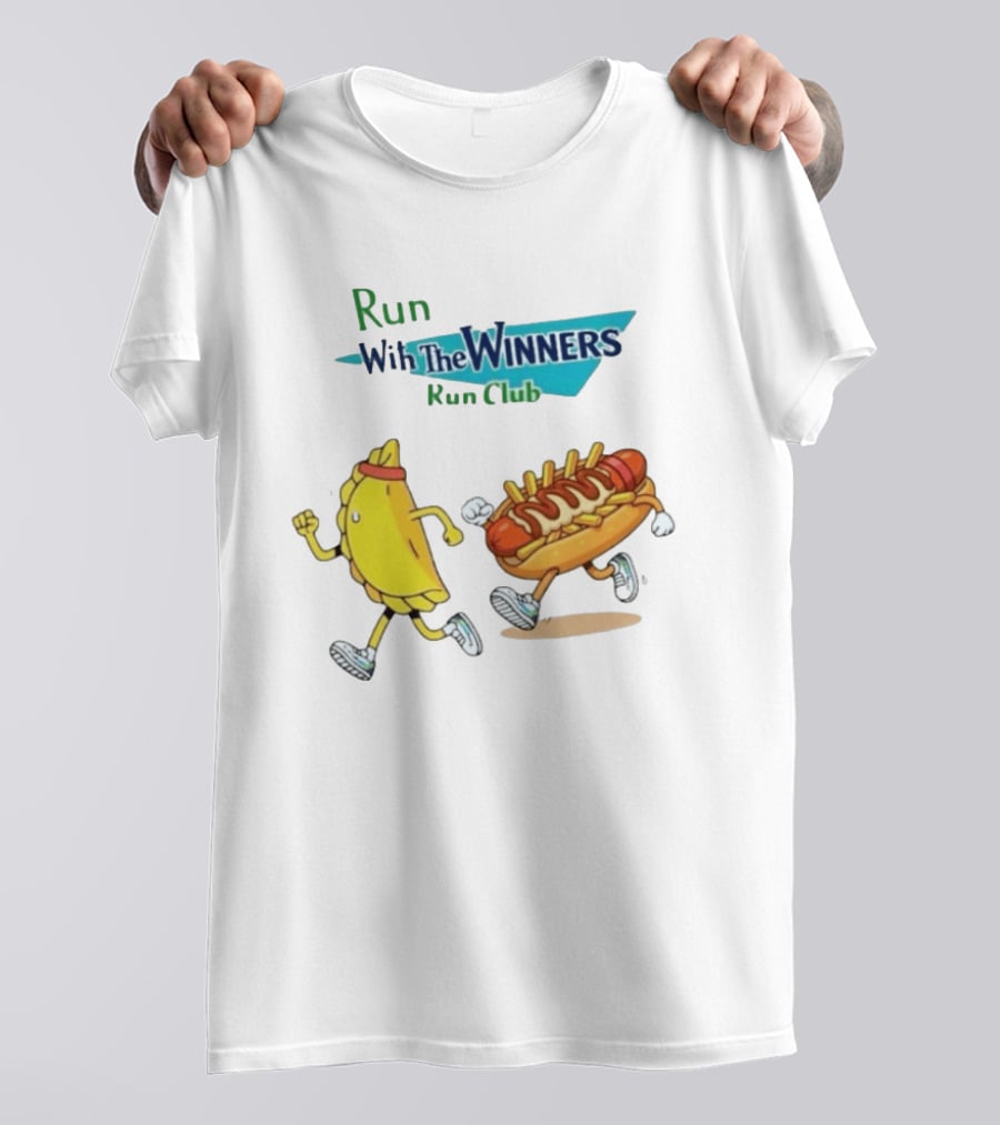 Run With The Winners Run Club Empanada And Hot Dog Race T-Shirt