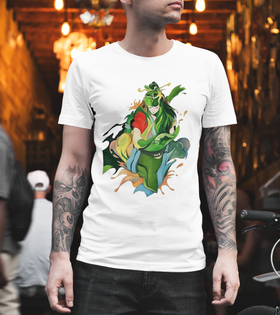 Shun Of Andromeda Saint Seiya Anime Character Art Green And Red T-Shirt