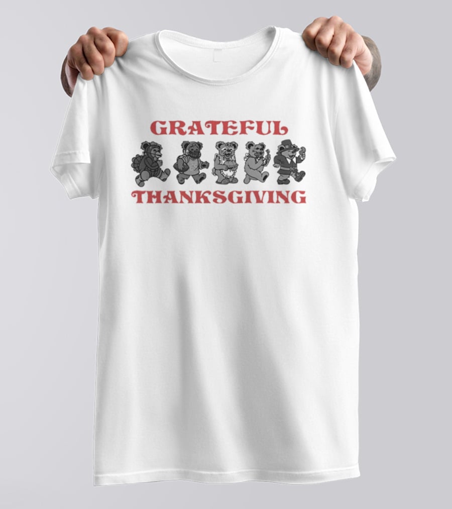 Grateful Thanksgiving Dancing Bears Rock Band Celebration T-Shirt
