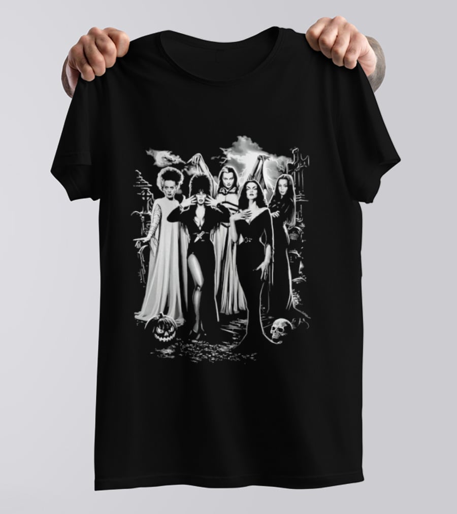 Bride Of Frankenstein Lily Munster Morticia Addams Vampira Gothic Horror T-Shirt