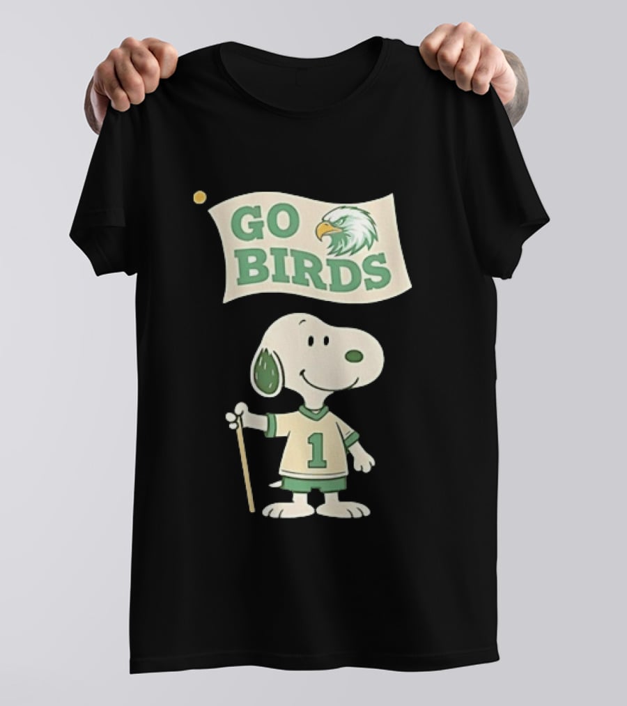 Snoopy Go Birds Philadelphia Eagles Team Spirit T-Shirt