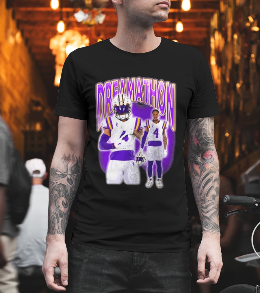 LSU Tigers Dreamathon Gotta Geaux To Work 2 Football 2 Sided T-Shirt