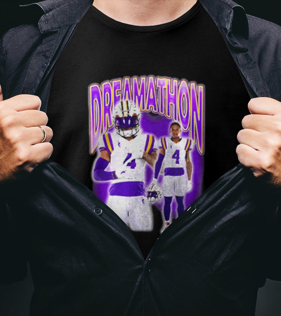 LSU Tigers Dreamathon Gotta Geaux To Work 2 Football 2 Sided T-Shirt