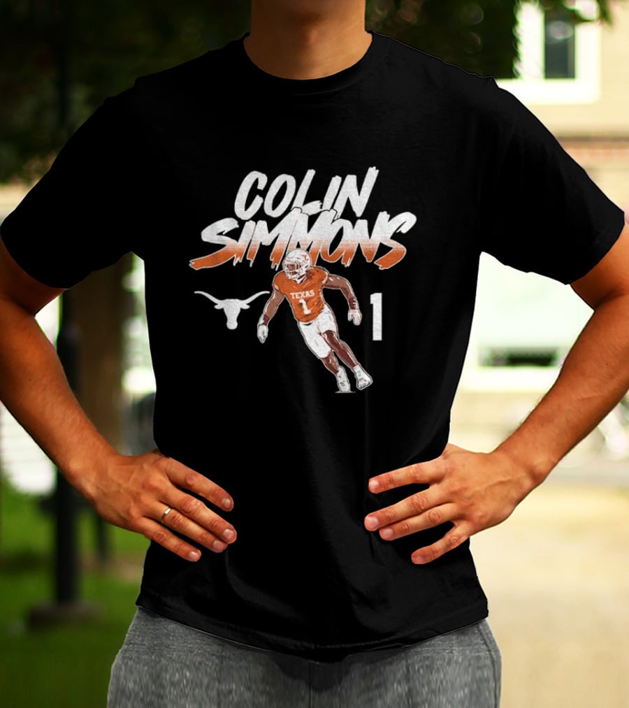 Texas Longhorns Football Colin Simmons Number 1 Pose T-Shirt