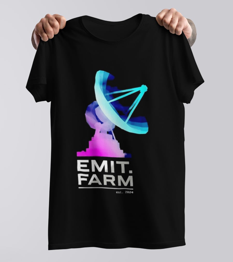 Emit Farm Est 2024 Satellite Dish Radio Telescope Science T-Shirt