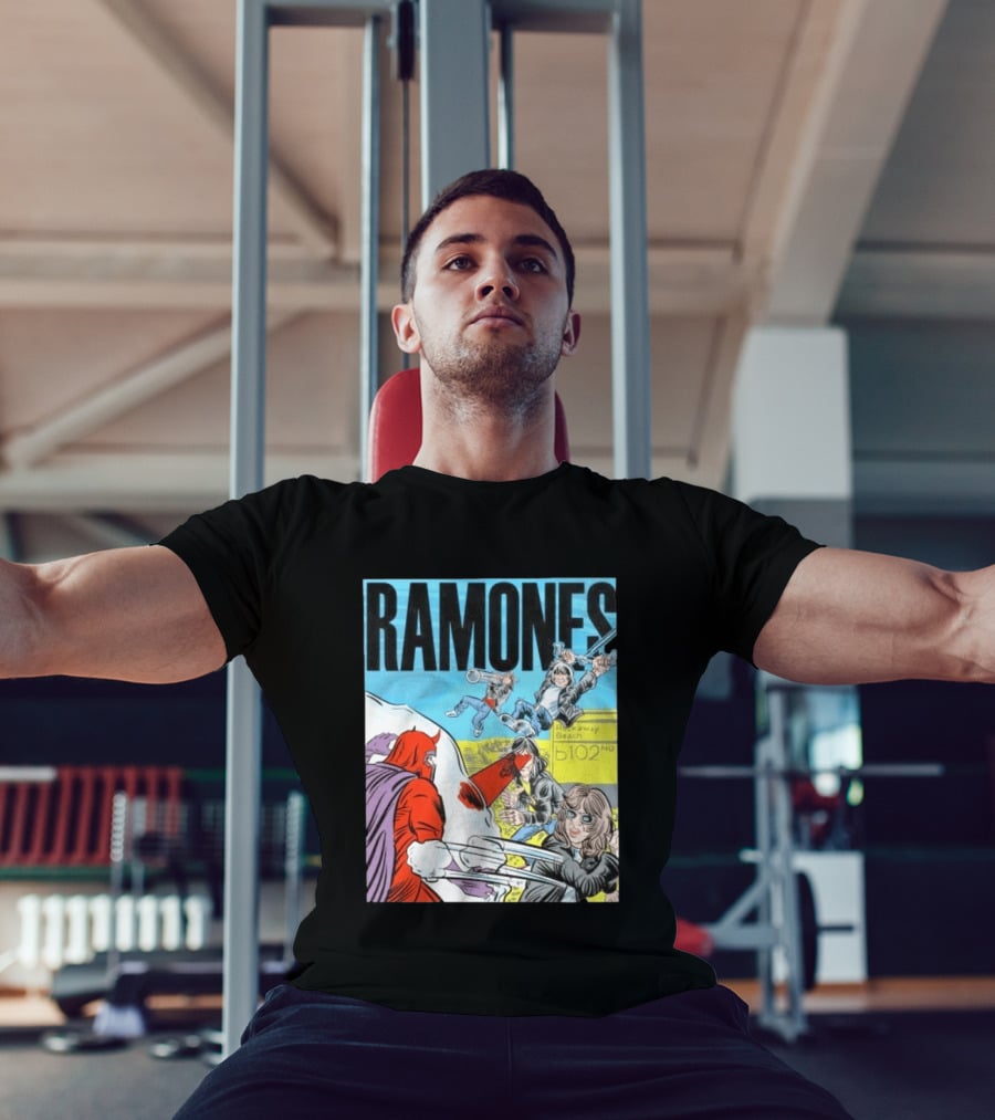 Ramones Rockaway Beach Comic Jack Kirby Style 102nd Street T-Shirt