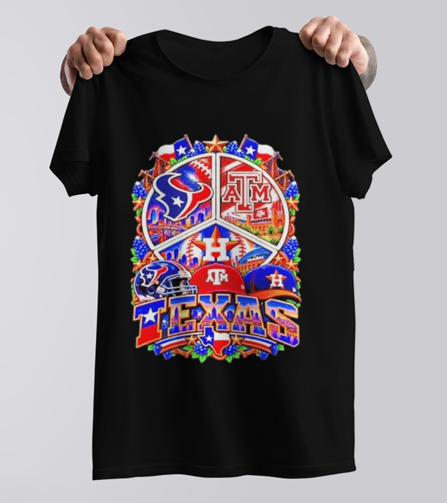 Houston Texans Texas A&M Aggies Houston Astros Texas Sports Team T-Shirt