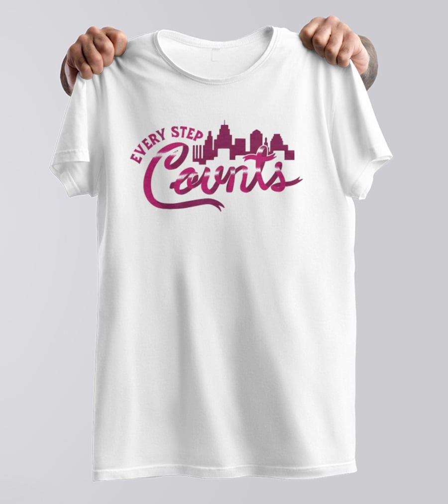 Every Step Counts City Skyline Motivational T-Shirt
