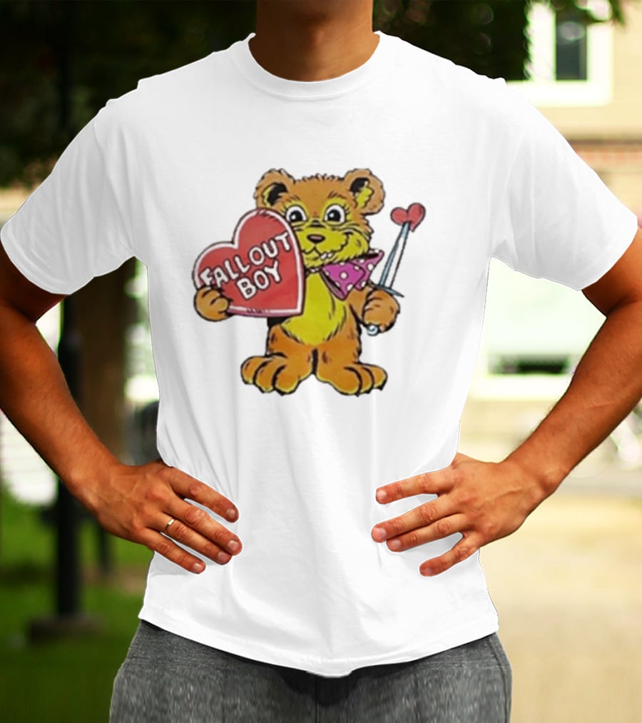 Fallout Boy Every Lover's Got A Little Dagger In Their Hand Bear Holding Heart T-Shirt