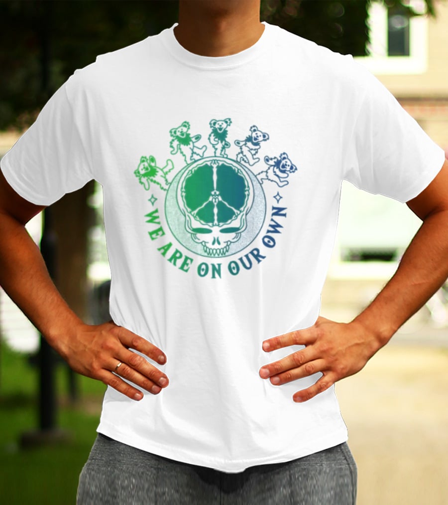 Grateful Dead Dancing Bears We Are On Our Own Peace Skull Moon T-Shirt
