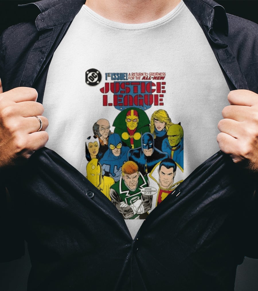 Justice League 1st Issue A Return To Greatness DC Comics Icons Bold Cover T-Shirt
