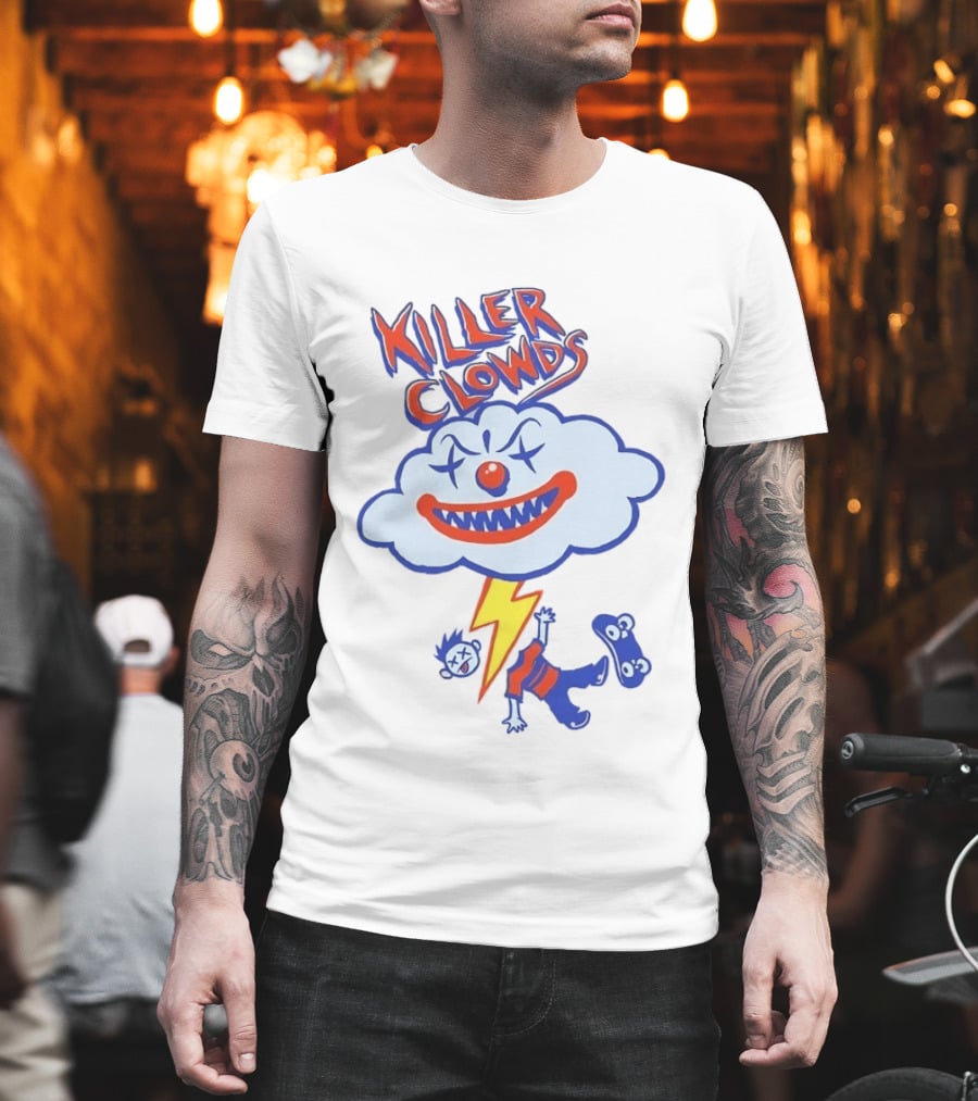 Killer Clowds Clown Cloud Lightning Skater T-Shirt