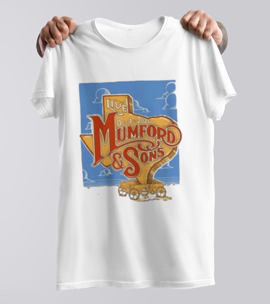 Mumford And Sons Live In The Woodlands Texas Oct 1 2026 T-Shirt