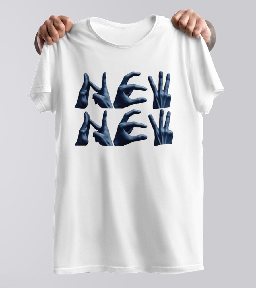 New Hand Sign Finger Spelling Gestures Modern NEVERVOKE T-Shirt