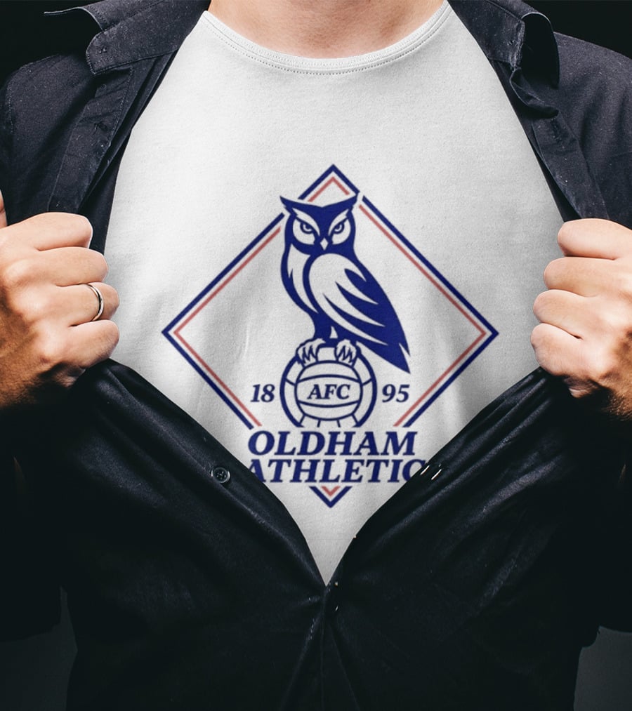 Oldham Athletic AFC 1895 Owl Emblem Football Club T-Shirt
