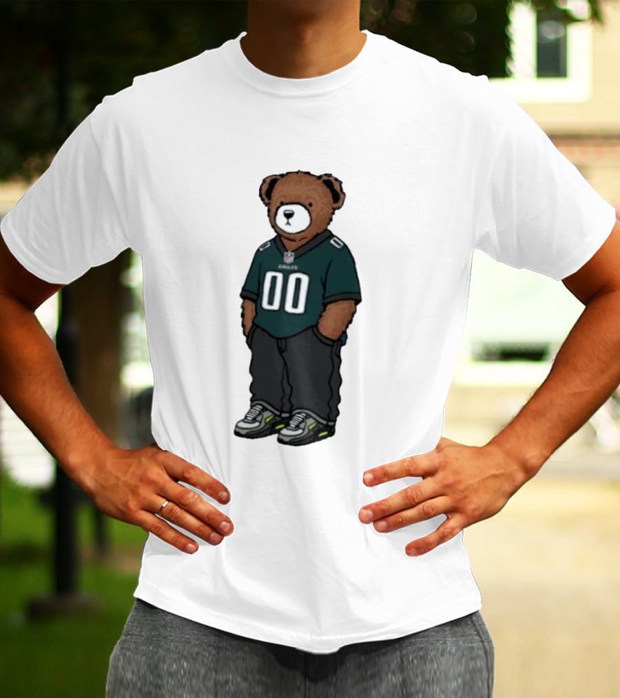 Philadelphia Eagles Teddy Bear Jersey 00 Team Spirit Fan T-Shirt