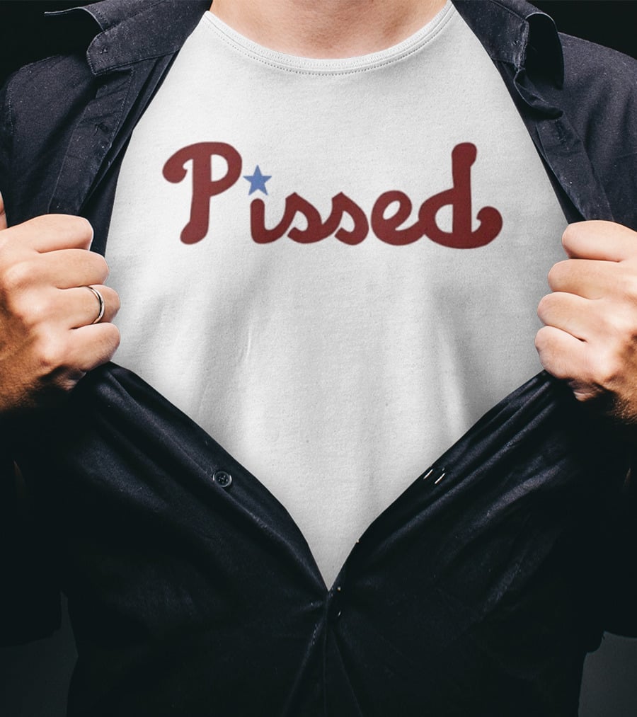 Pissed Word Philadelphia Phillies Blue Star T-Shirt