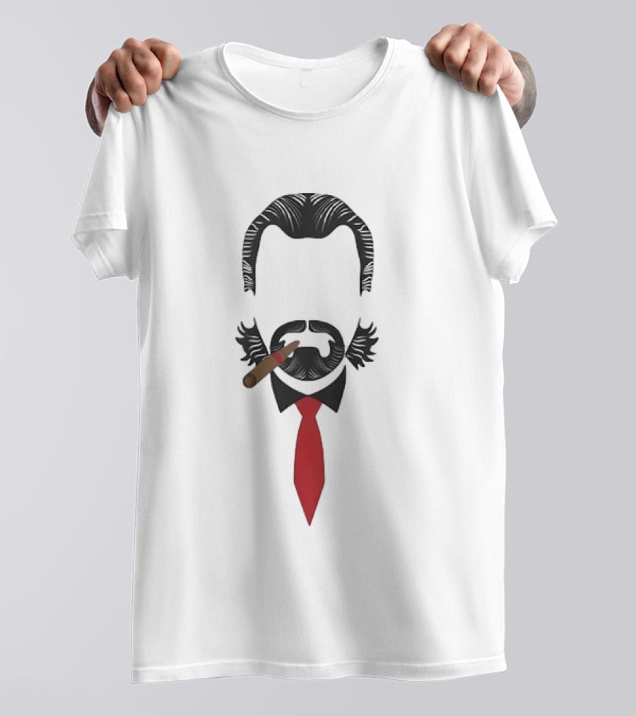Ron Swanson Minimalist Cigar Tie Parks And Recreation T-Shirt