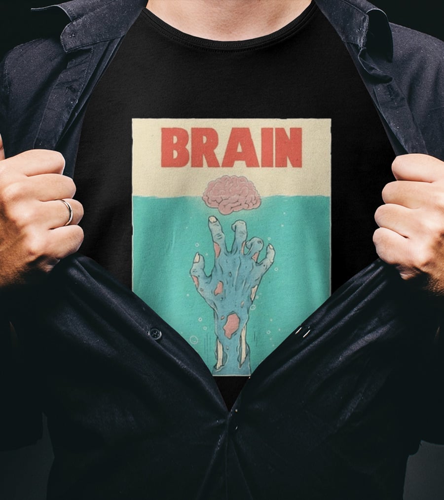 Brain Zombie Hand Horror Undead Creepy T-Shirt