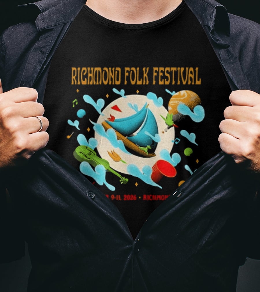 Richmond Folk Festival October 9 11 2026 Richmond VA Music And Food Celebration T-Shirt