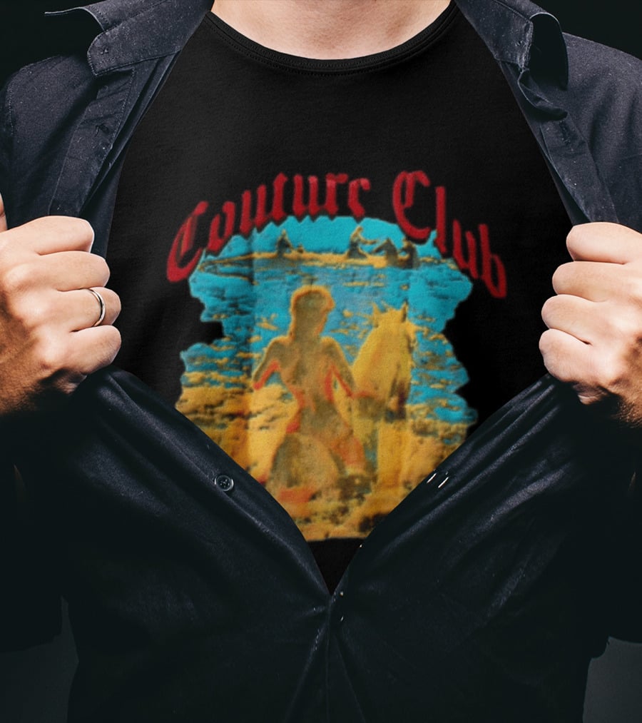 Couture Club Woman Riding Horse Scenic Painting T-Shirt